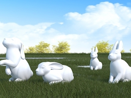  兔子雕塑 