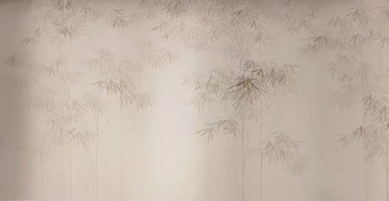 新中式竹子竹林彩绘壁纸工笔画 (7)