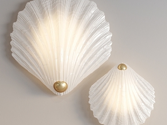 现代贝壳装饰壁灯SU模型