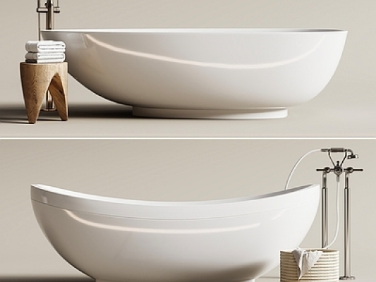 浴缸浴盆组合SU模型