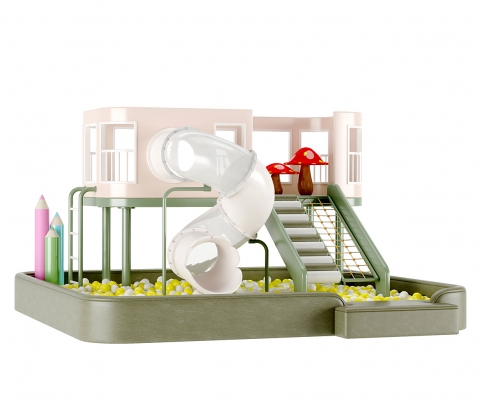 现代儿童游乐设施_3d模型下载