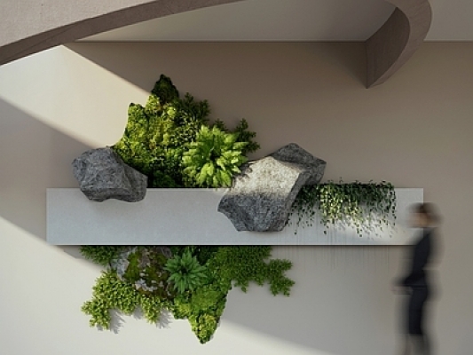 植物墙，植物造景SU模型