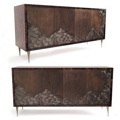 -新中式实木电视柜 餐边柜 边柜，装饰柜，3D模型 (1)