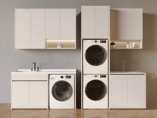现代洗衣机柜3d模型下载