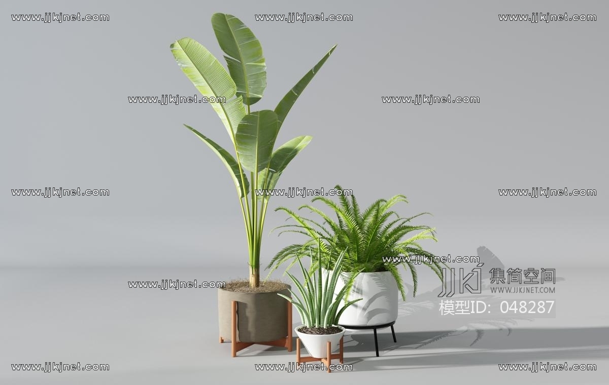 H46-0629植物盆景盆栽绿植花盆3d模型下载-【集简空间】「每日更新」