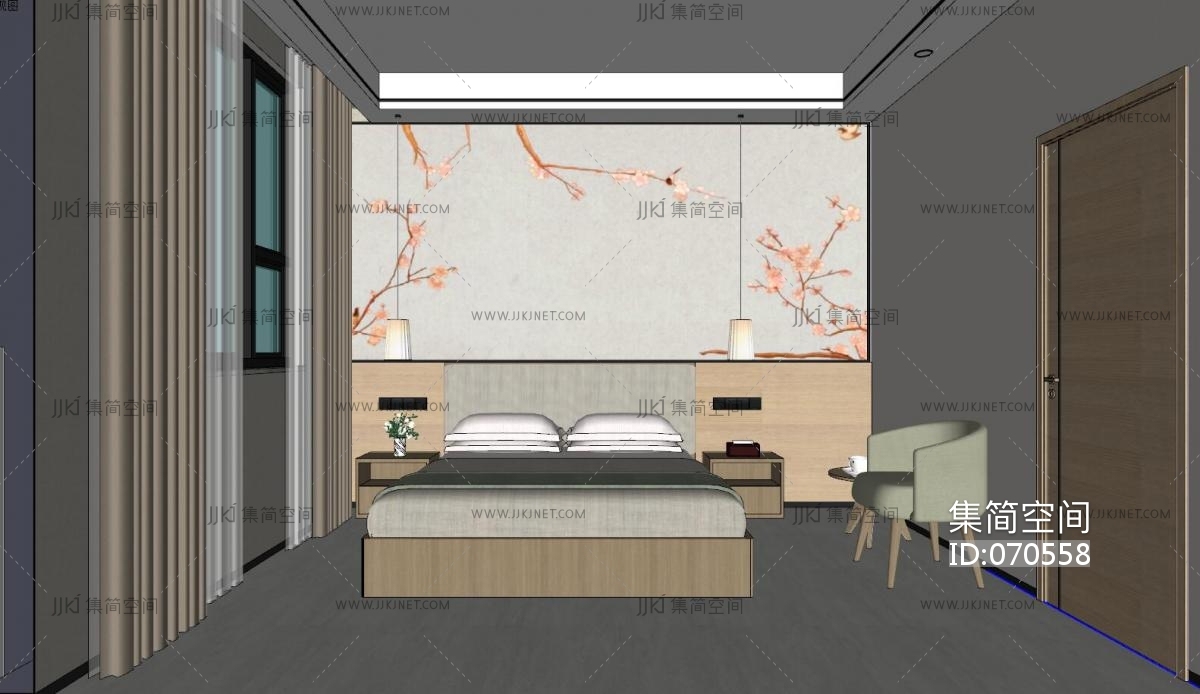 酒店 su草图模型下载-【集简空间】「每日更新」