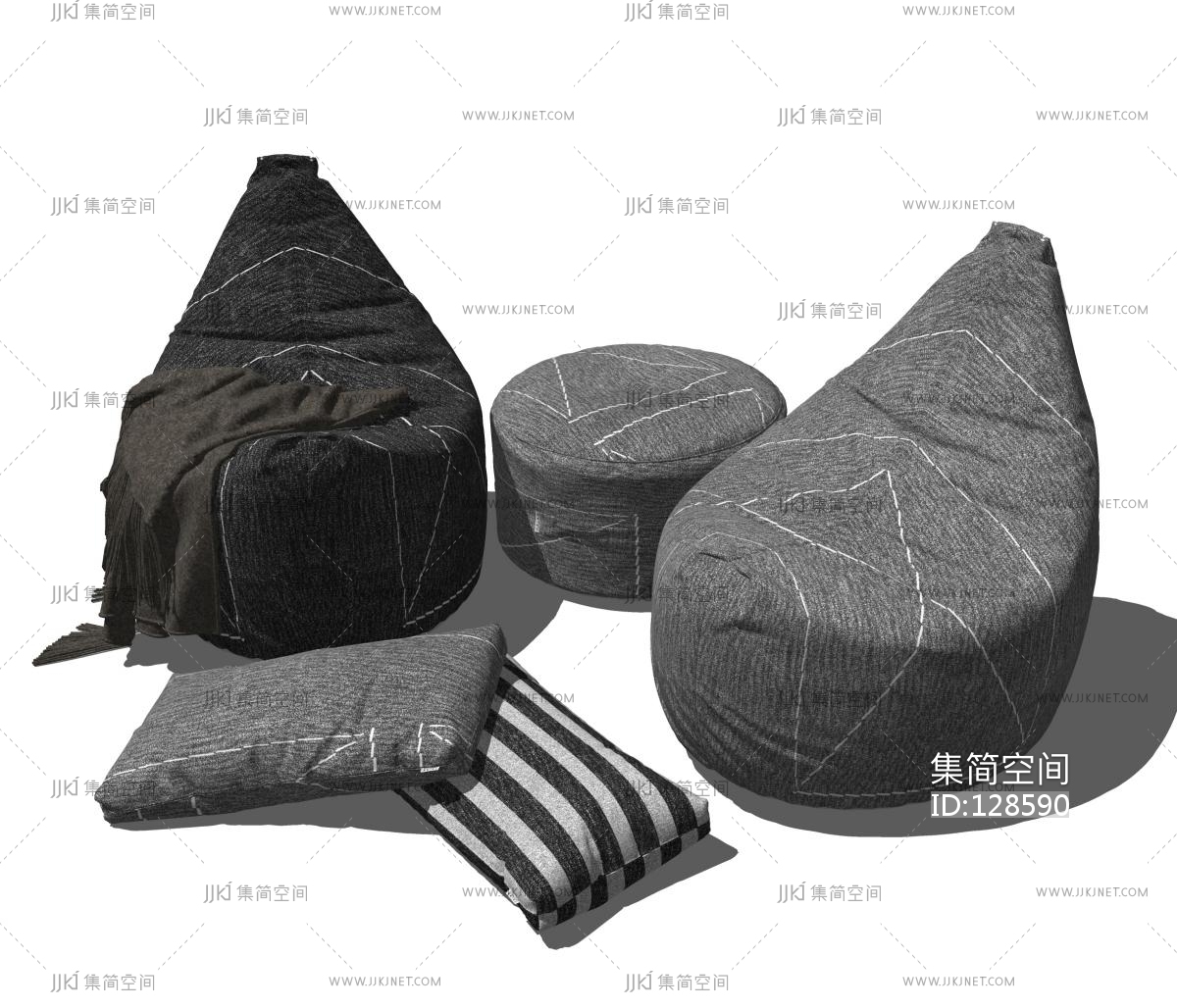 现代懒人沙发-susu草图模型下载-【集简空间】「每日更新」