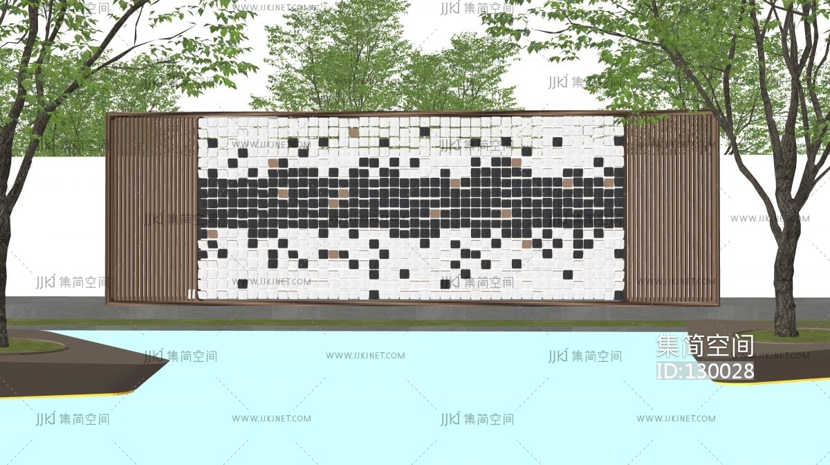 36-新中式景墙 户外景墙 形象墙 艺术景墙 景观小品 文化墙13
