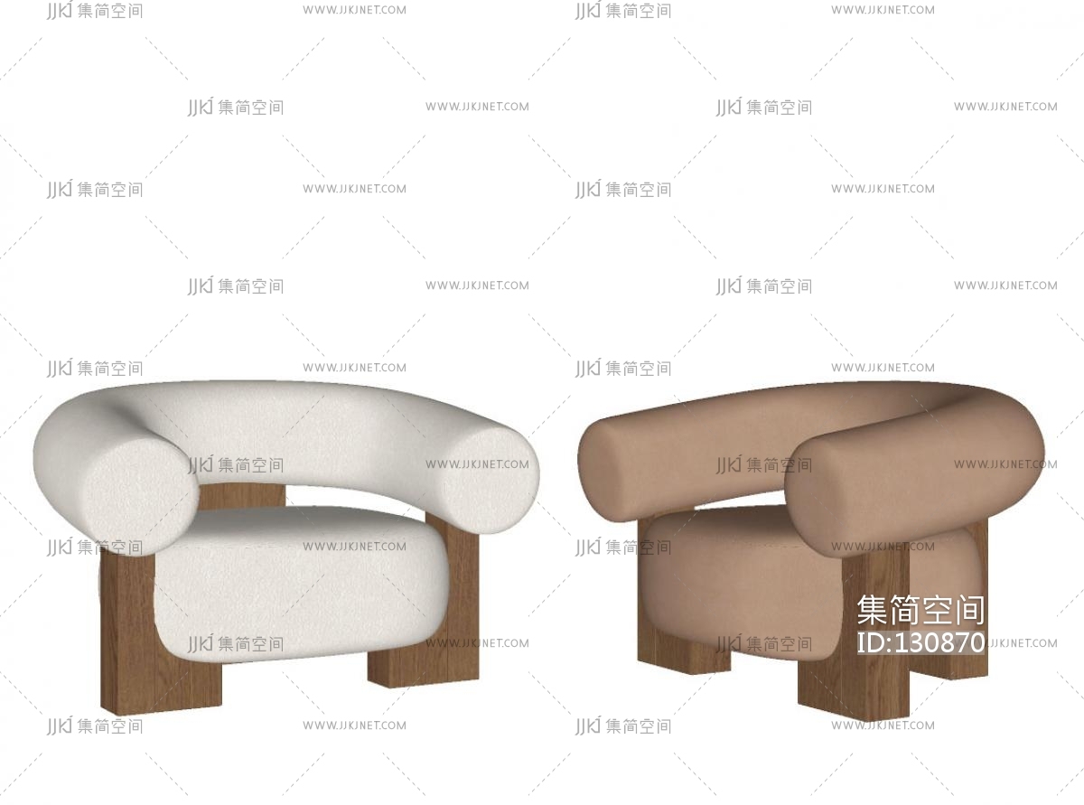现代单人沙发SU模型su草图模型下载-【集简空间】「每日更新」