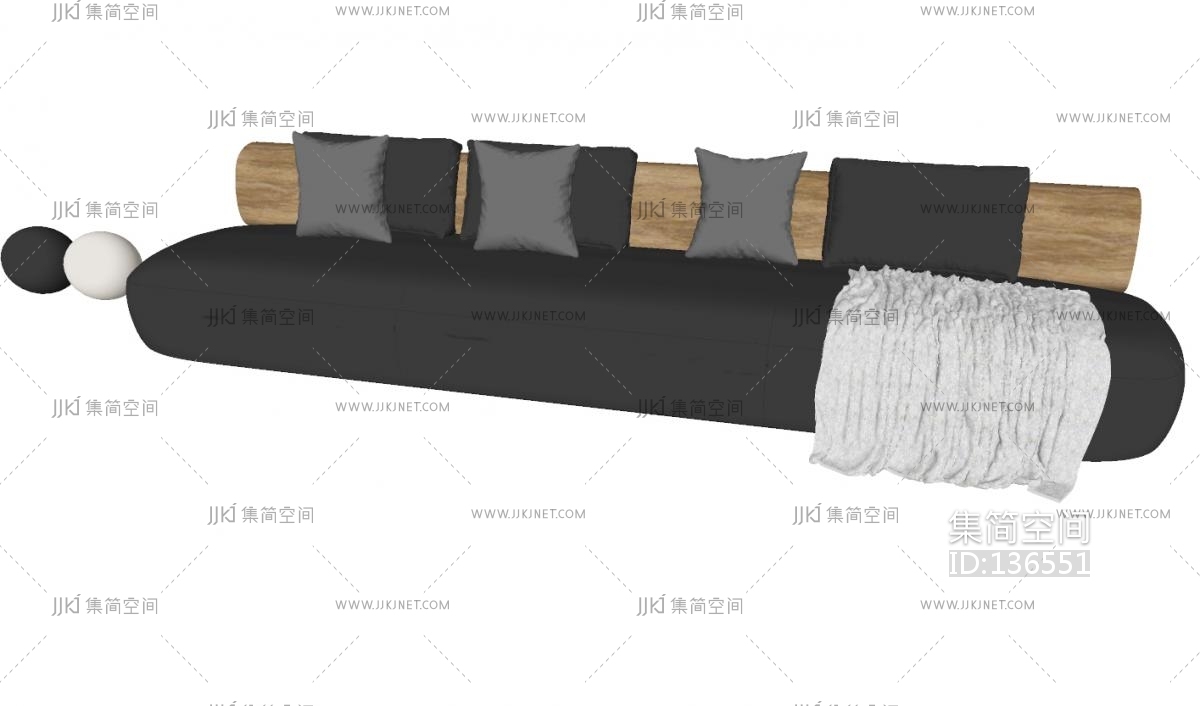 BAMBOO 软体沙发su模型su草图模型下载-【集简空间】「每日更新」