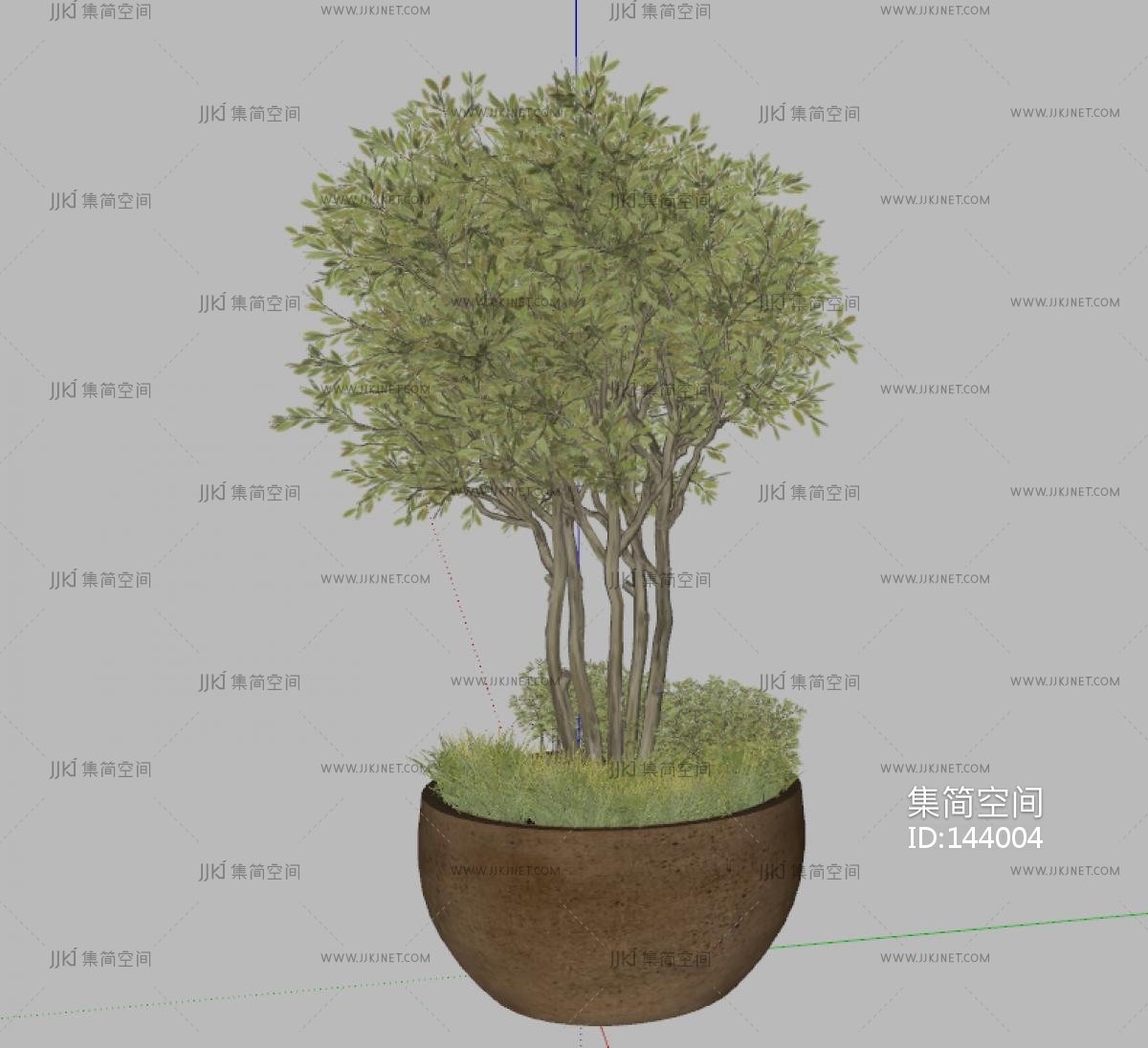 现代绿植盆栽su模型su草图模型下载-【集简空间】「每日更新」