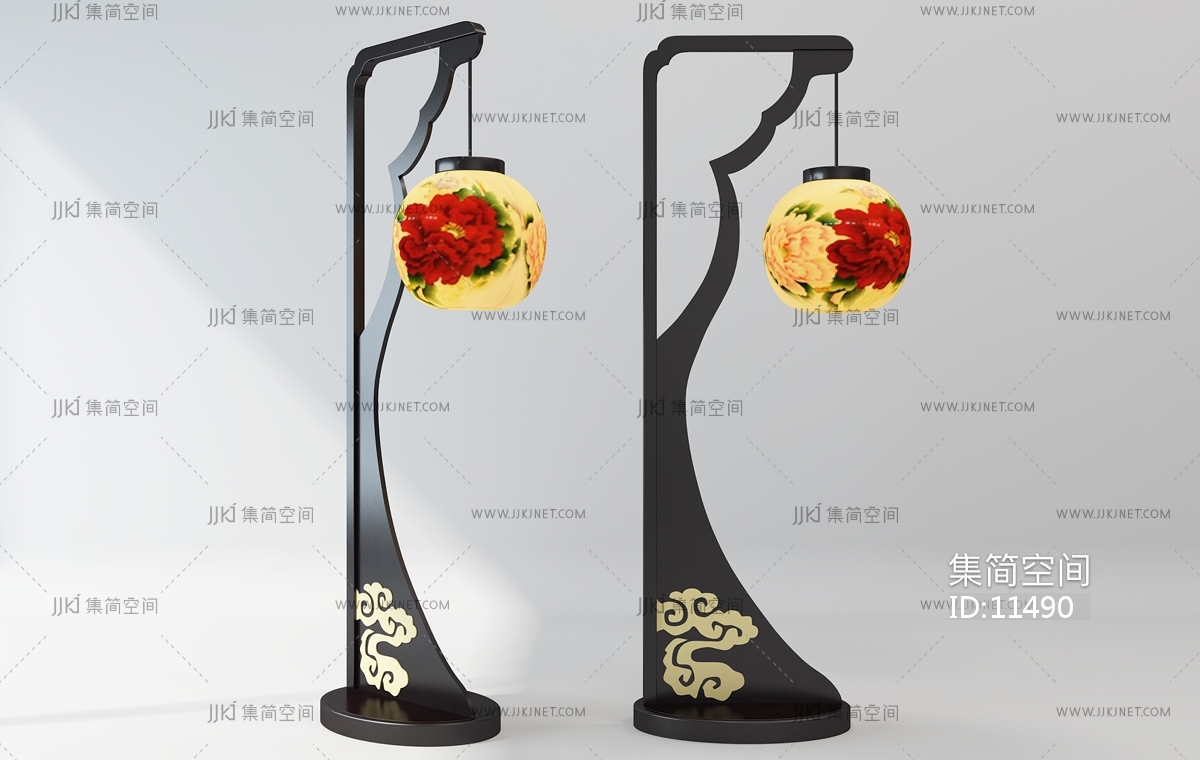 H69-1119中式落地灯3d模型下载-【集简空间】「每日更新」