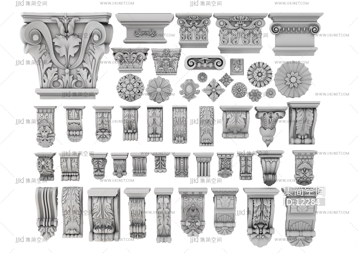 Z08-11277欧式罗马柱柱头雕花