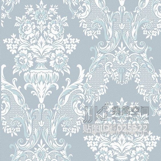 欧式法式古典花纹大花壁纸贴图布料(299)
