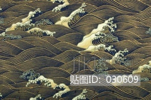 中式水纹海浪图案壁纸贴图 (4)