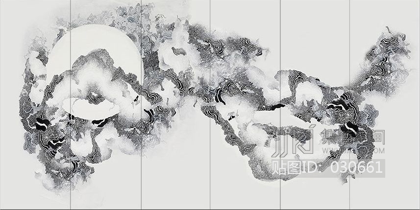 中式花纹 新中式山水壁纸壁画壁布画 (12)[贴图id:030661]  上传
