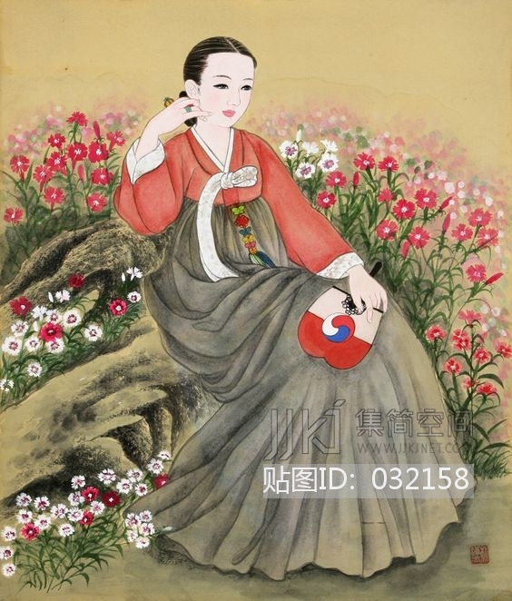 韩国韩式朝鲜族古典人物字画 a (15)[贴图id:032158]