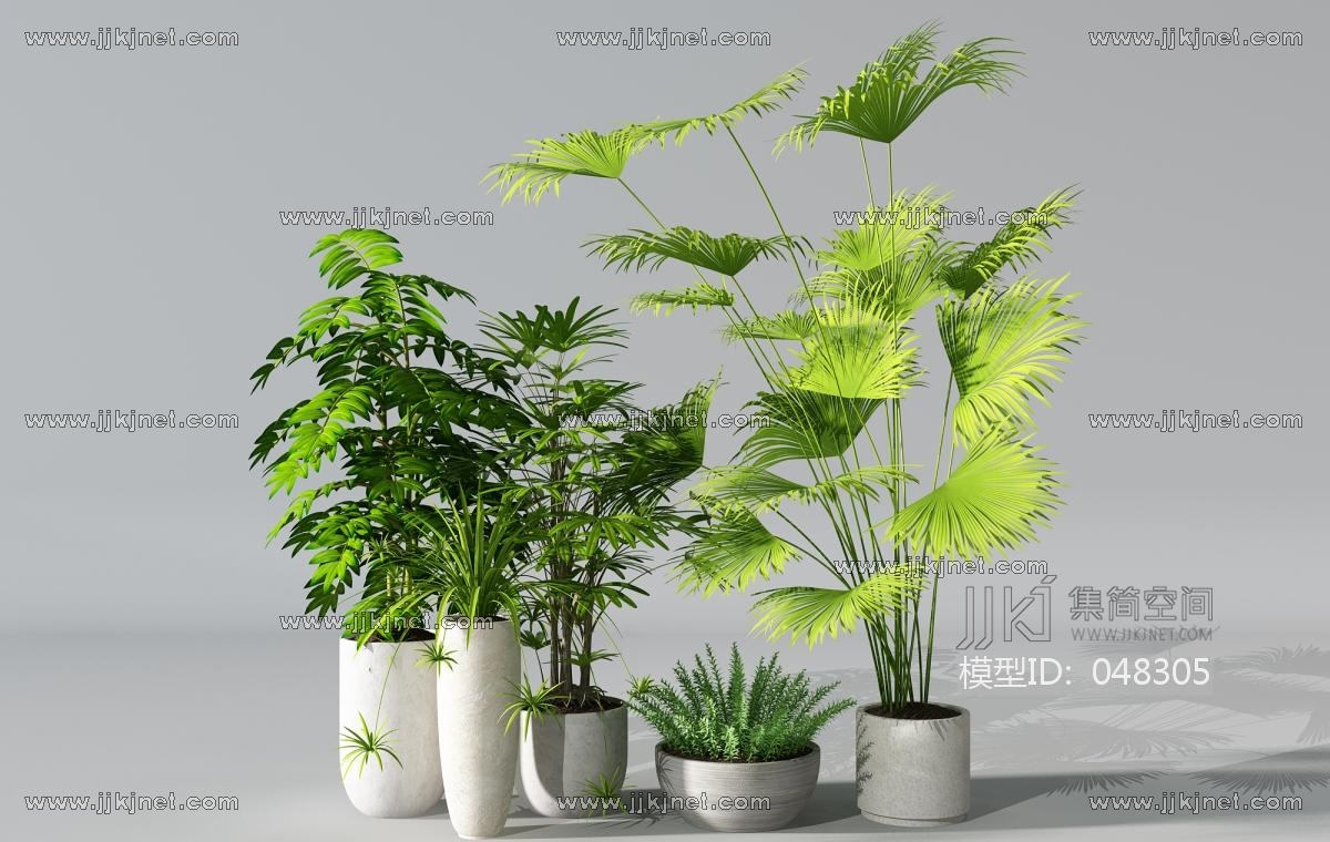H64-0629植物盆景盆栽绿植花盆3d模型下载-【集简空间】「每日更新」