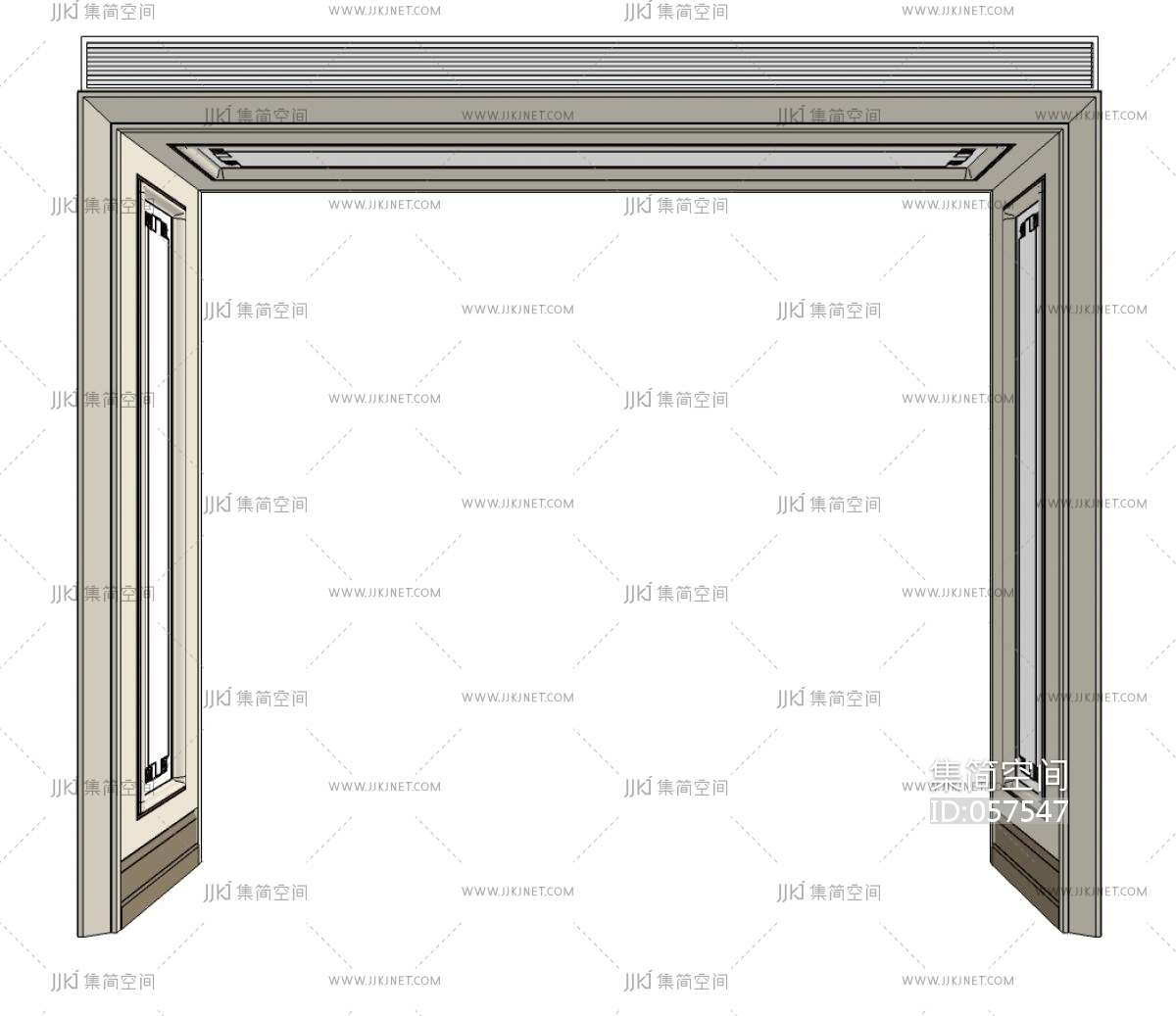 简欧走廊石膏板吊顶装修效果图 – 设计本装修效果图