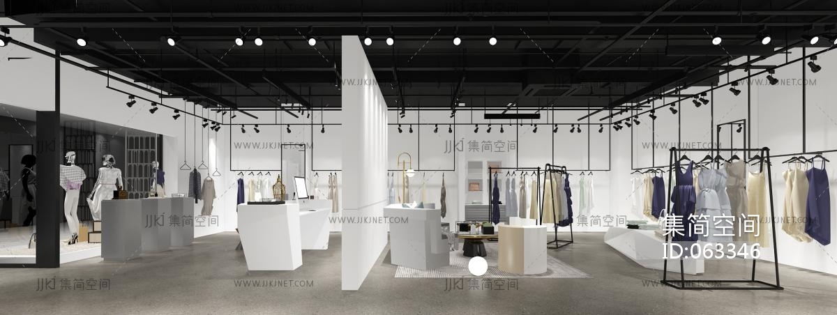 现代女装服装专卖店货架展台展架模特3d模型下载
