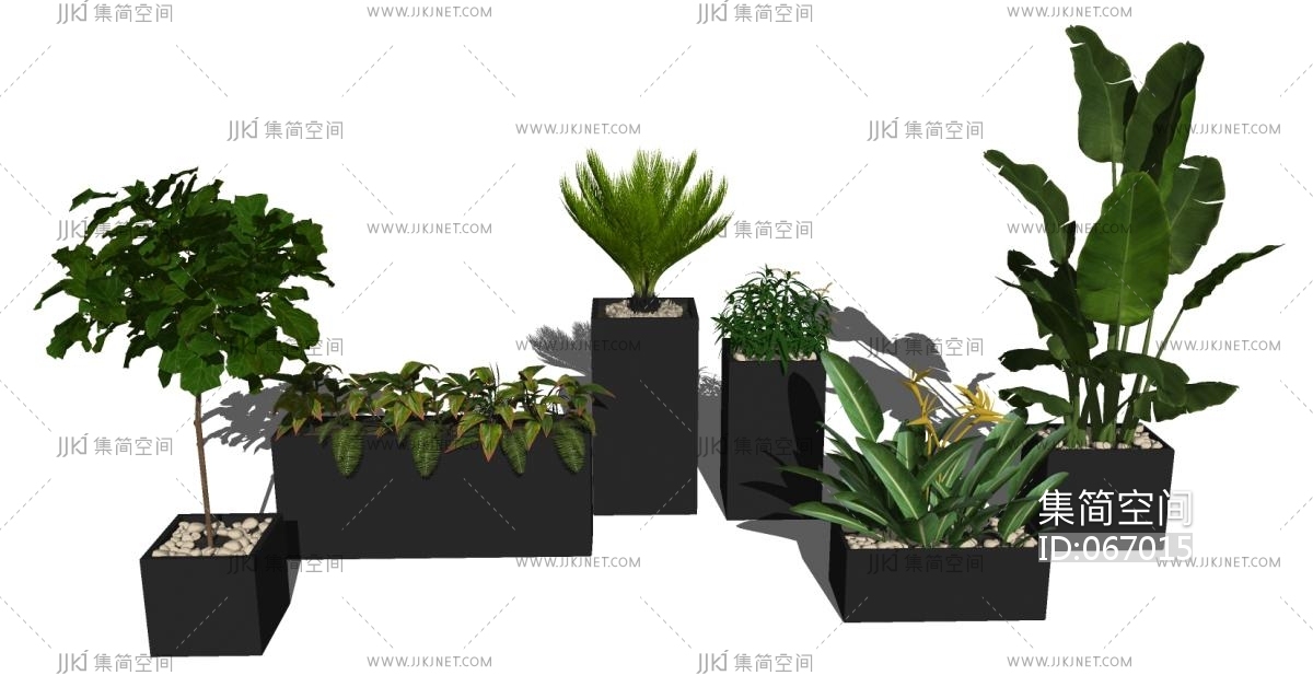 03现代绿植,盆栽,花盆,植物花槽su草图模型下载-【集简空间】「每日更新」