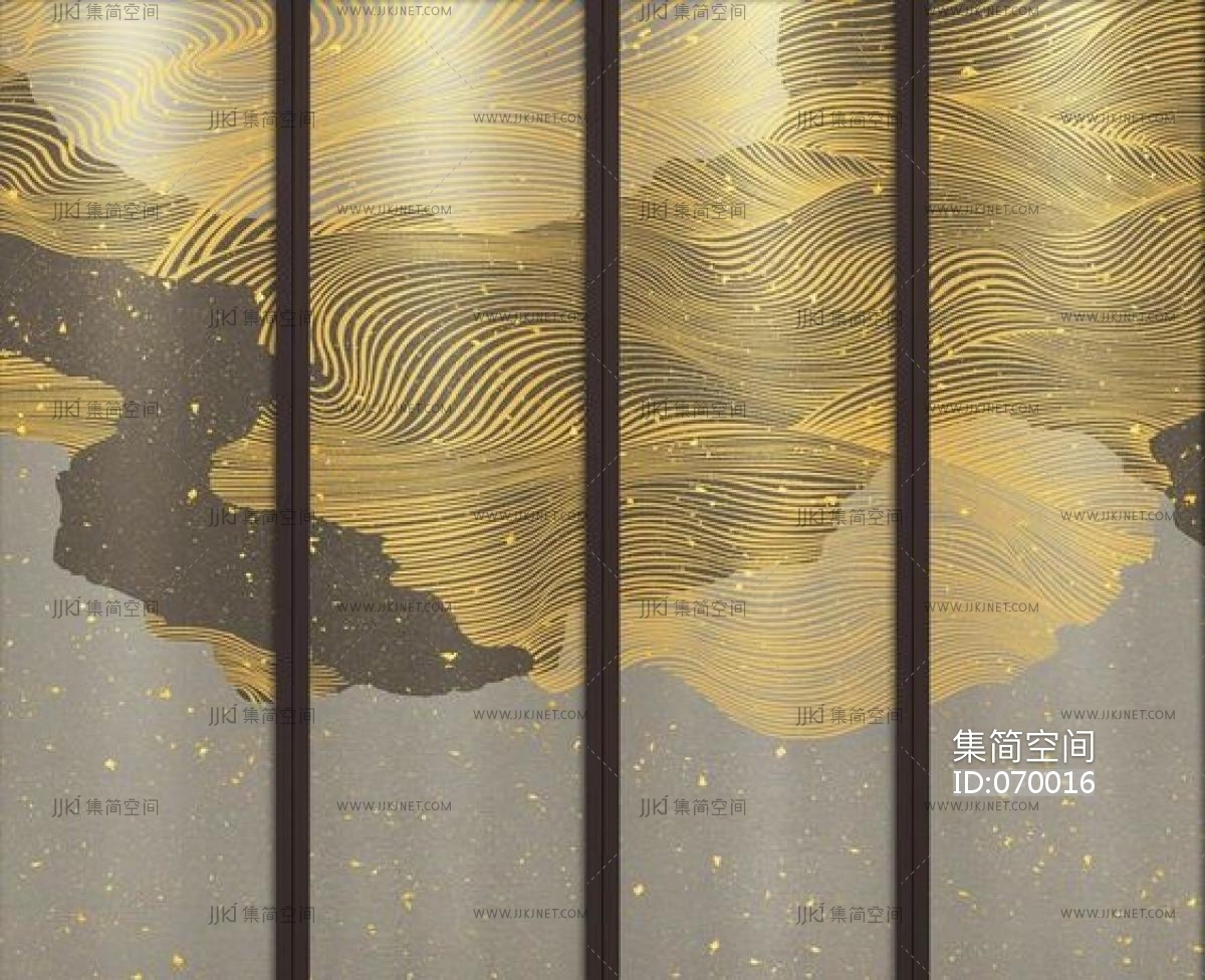 新中式抽象山水挂画装饰画 (1)