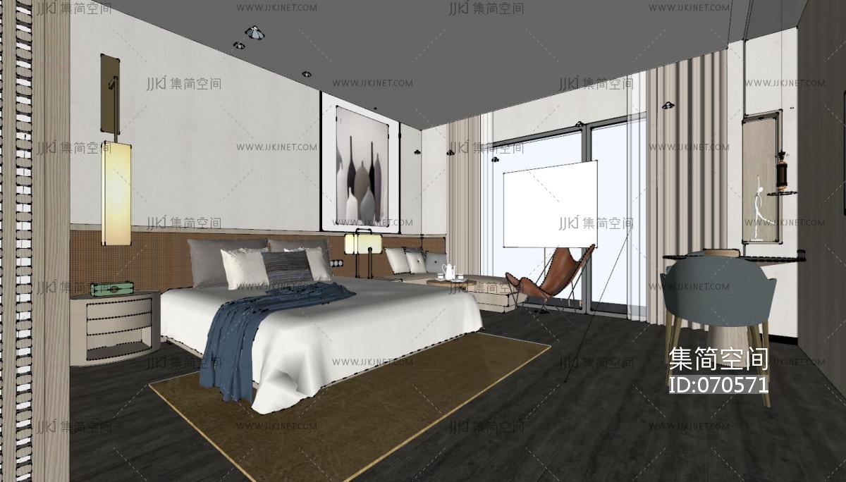 酒店 su草图模型下载-【集简空间】「每日更新」