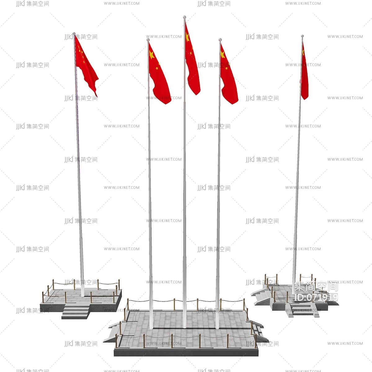 国旗国旗台SU模型 | 铅笔汇-高品质SU模型交流分享平台