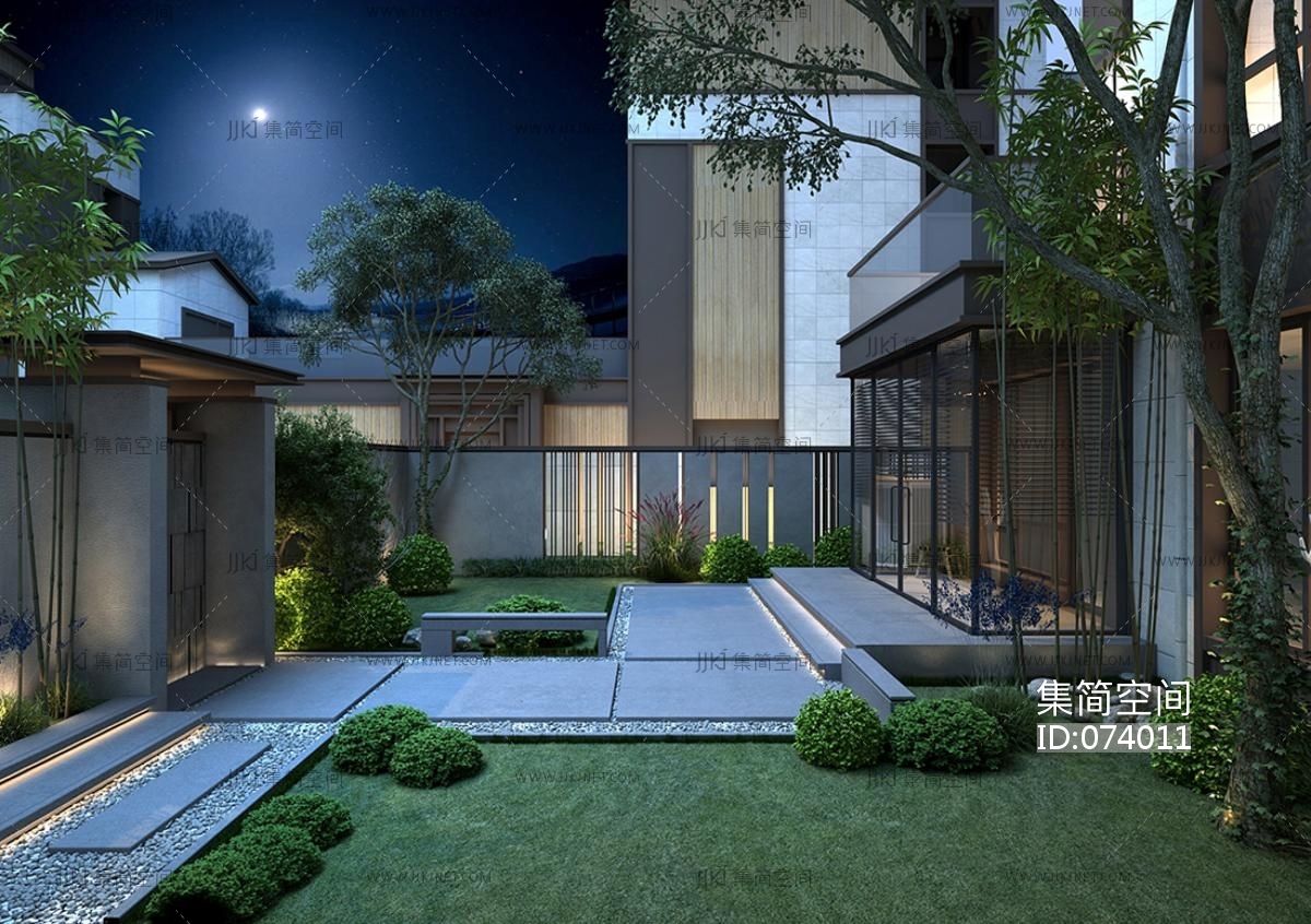 新中式庭院 - kddq设计效果图 - 每平每屋·设计家