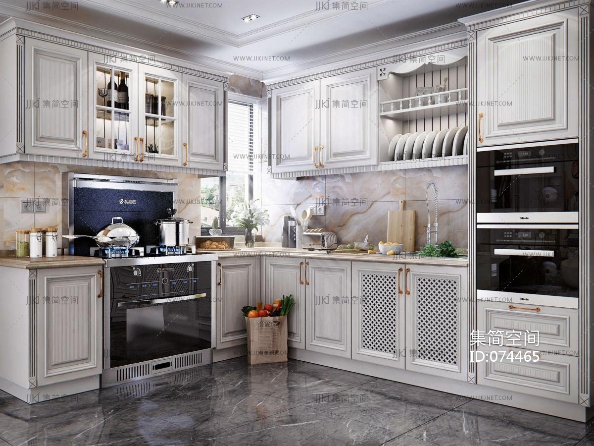家装欧式厨房橱柜设计图片 – 设计本装修效果图