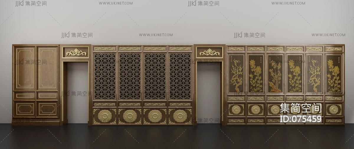 中式古典雕花,木门呢,门扇,花格,花窗3d模型下载3d模型下载