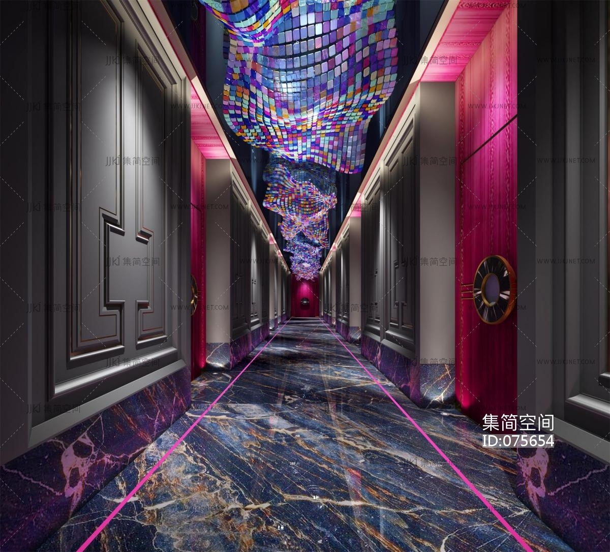 KTV,酒吧歌厅过道走廊3d模型下载-【集简空间】「每日更新」
