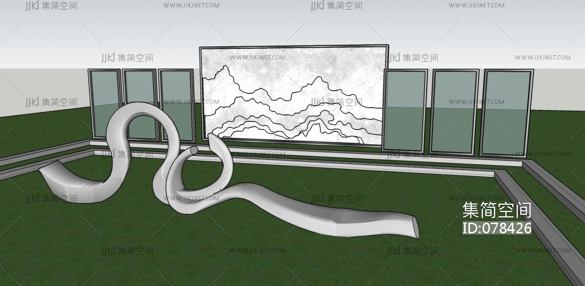 35现代雕塑 景观雕塑 展示区雕塑 抽象雕塑 中式景观墙 商业街 购物街异形雕塑小品