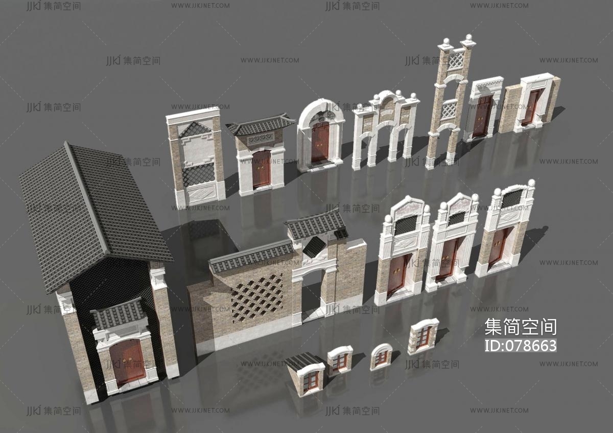 中式民国古建筑 3d模型下载