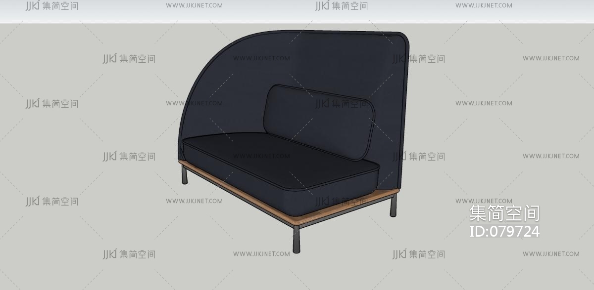06现代风格懒人沙发 休闲躺椅 靠垫 坐垫 沙发坐垫 沙发椅 卡座su草图模型下载-【集简空间】「每日更新」