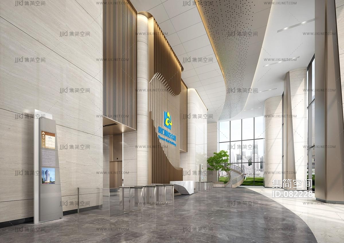 新中式 办公大堂 过廊|空间|家装设计|chenhuan199423 - 原创作品 - 站酷 (ZCOOL)