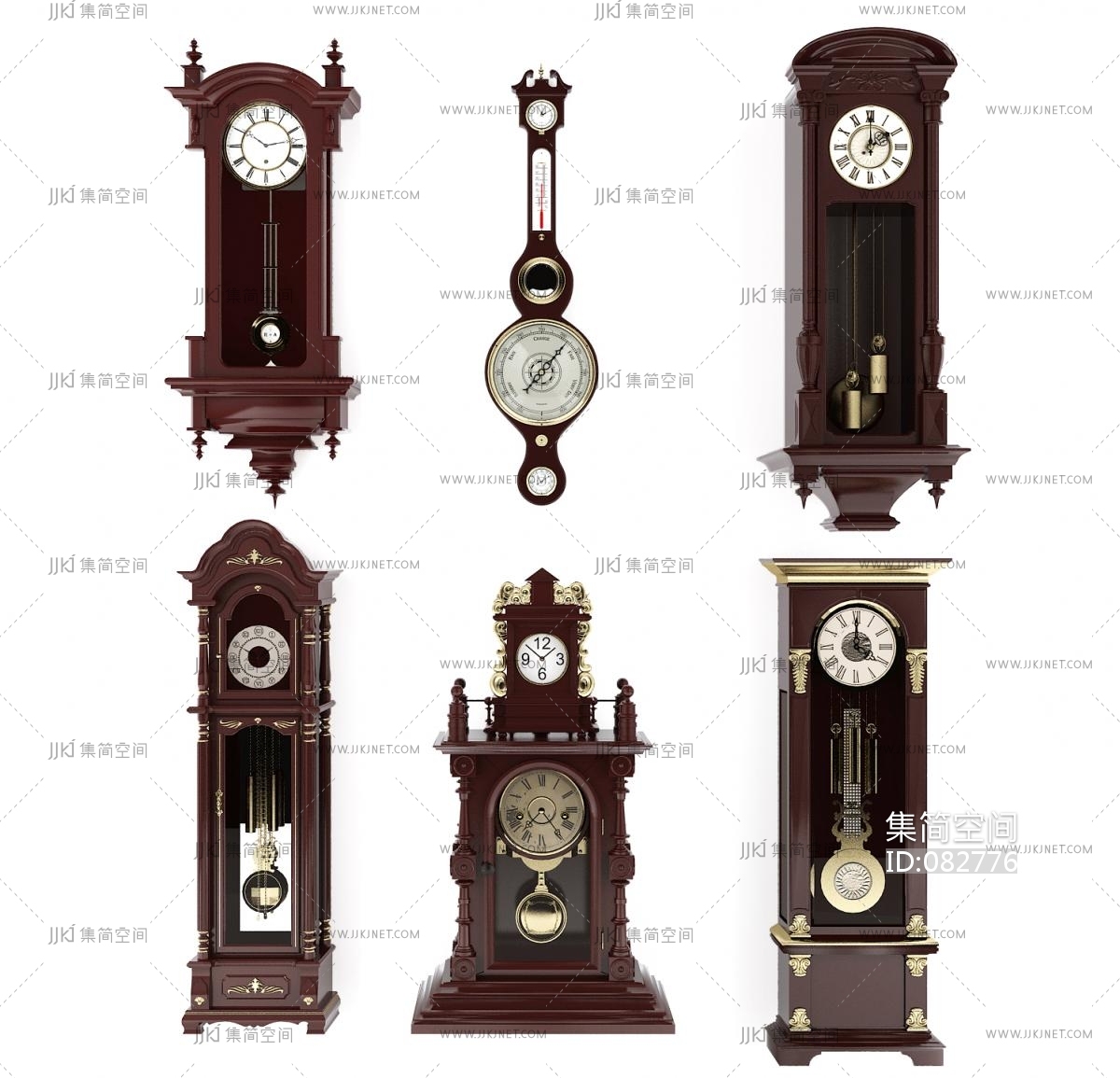 实木立式钟表北极星落地钟欧式中式复古座钟客厅发条摆钟机械立钟_一品家美