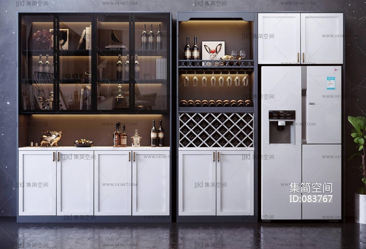 开放式厨房|嵌入式冰箱+饮水机+红酒柜组合，极简实用设计感绝了 - 知乎
