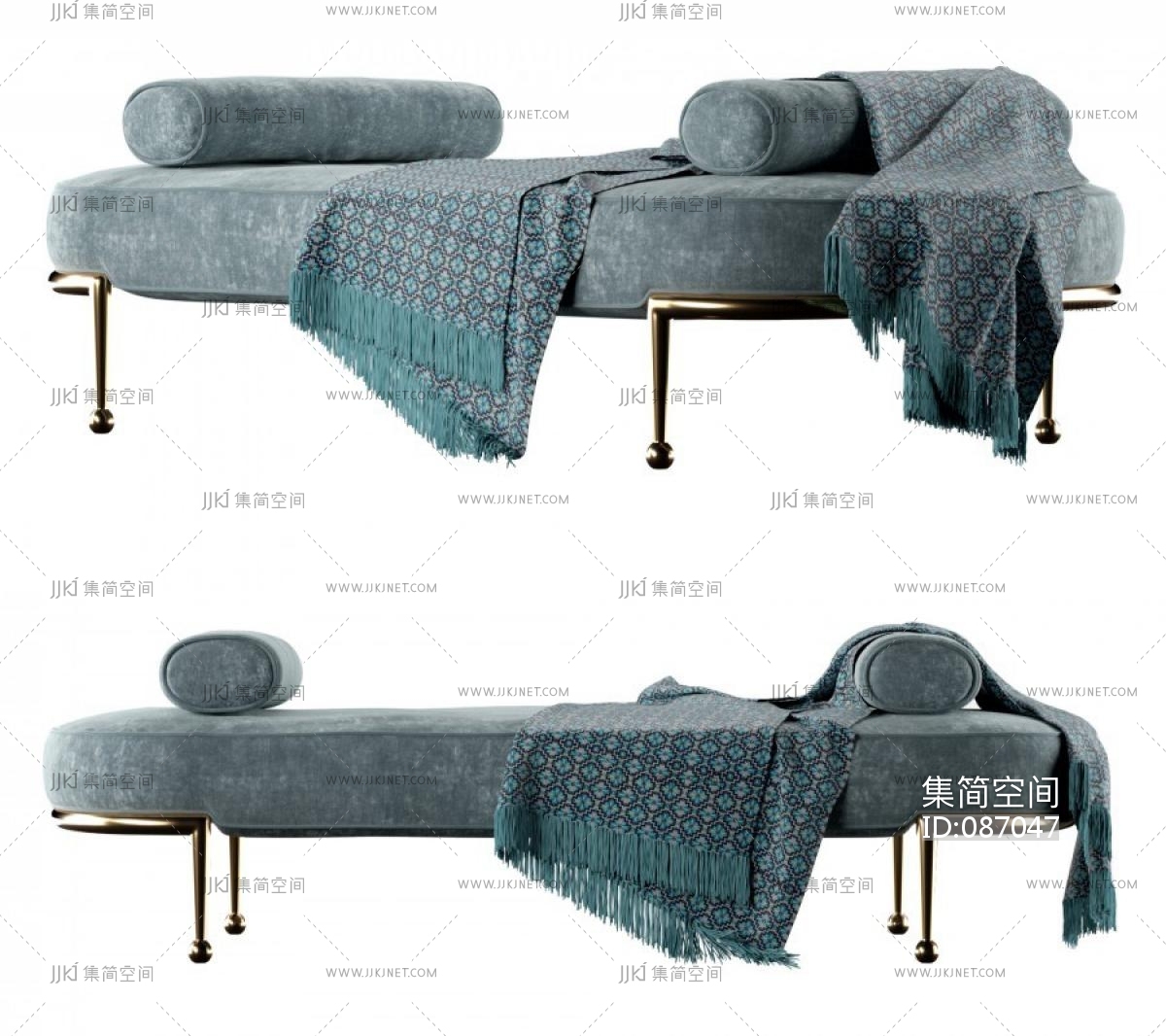  新中式床尾凳，床尾榻，