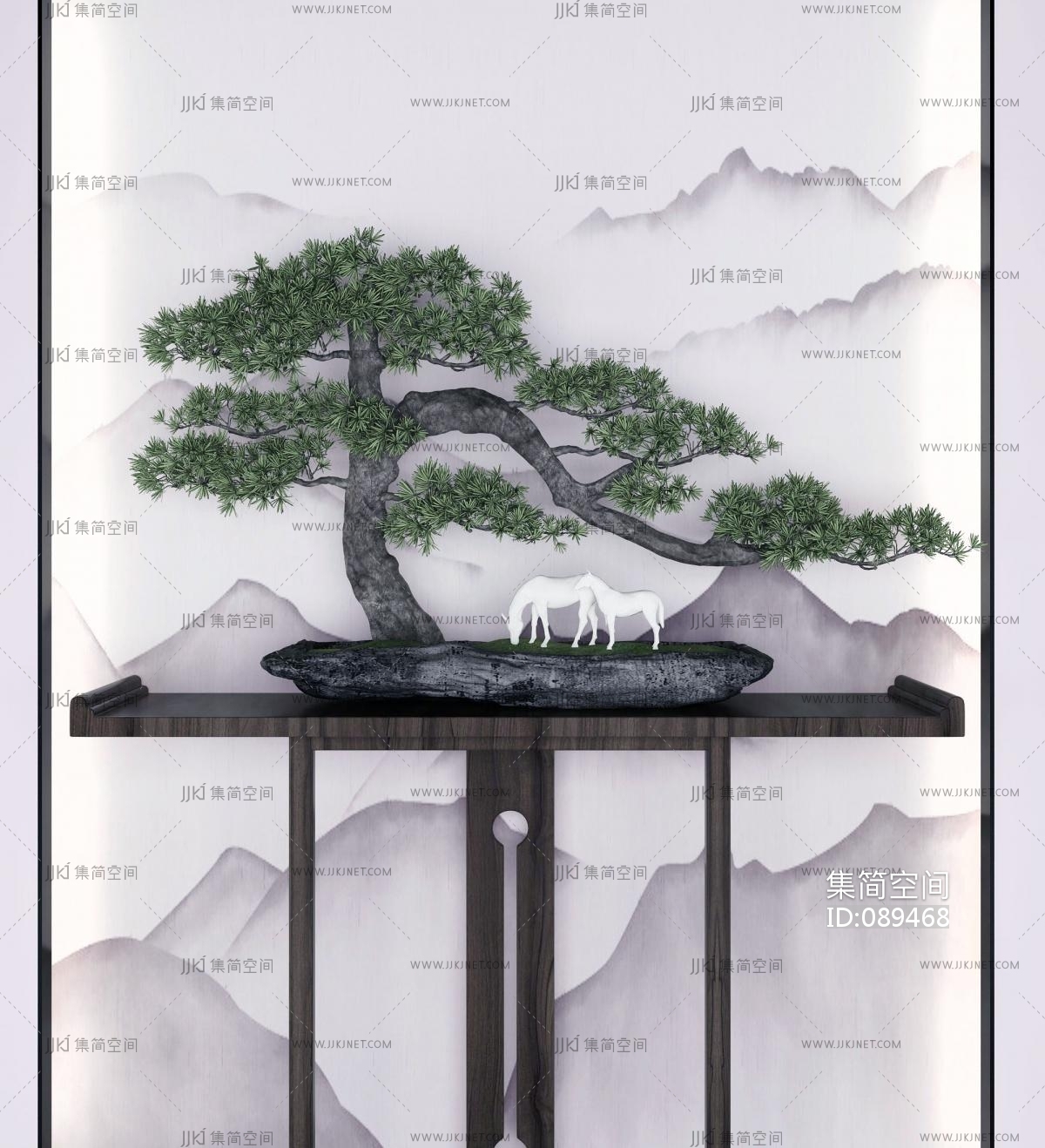 新中式盆景3d模型下载-【集简空间】「每日更新」