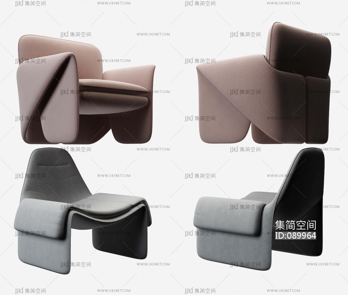 现代单人沙发3d模型下载-【集简空间】「每日更新」