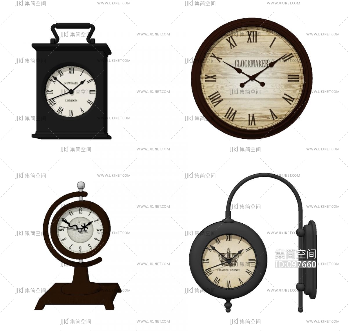 美式欧美破旧复古怀旧钟表挂钟设计图__无框画_环境设计_设计图库_昵图网nipic.com