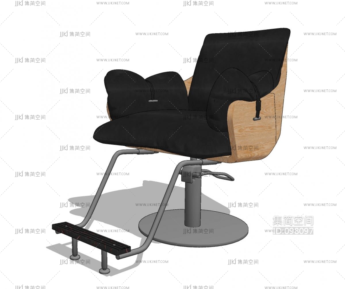 现代皮革理发椅su草图模型下载-【集简空间】「每日更新」