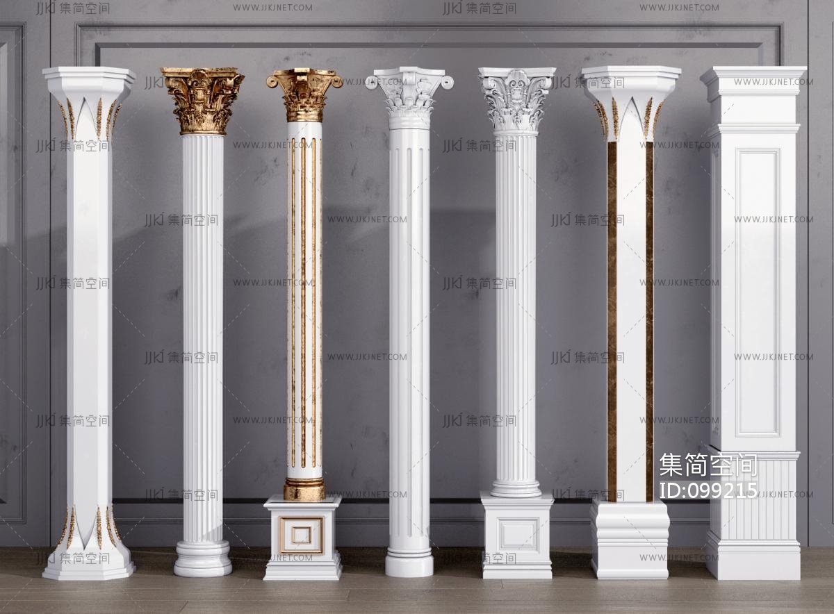 欧式罗马柱 门庭柱 雕花立柱su模型下载_ID12226618_sketchup模型下载-欧模网