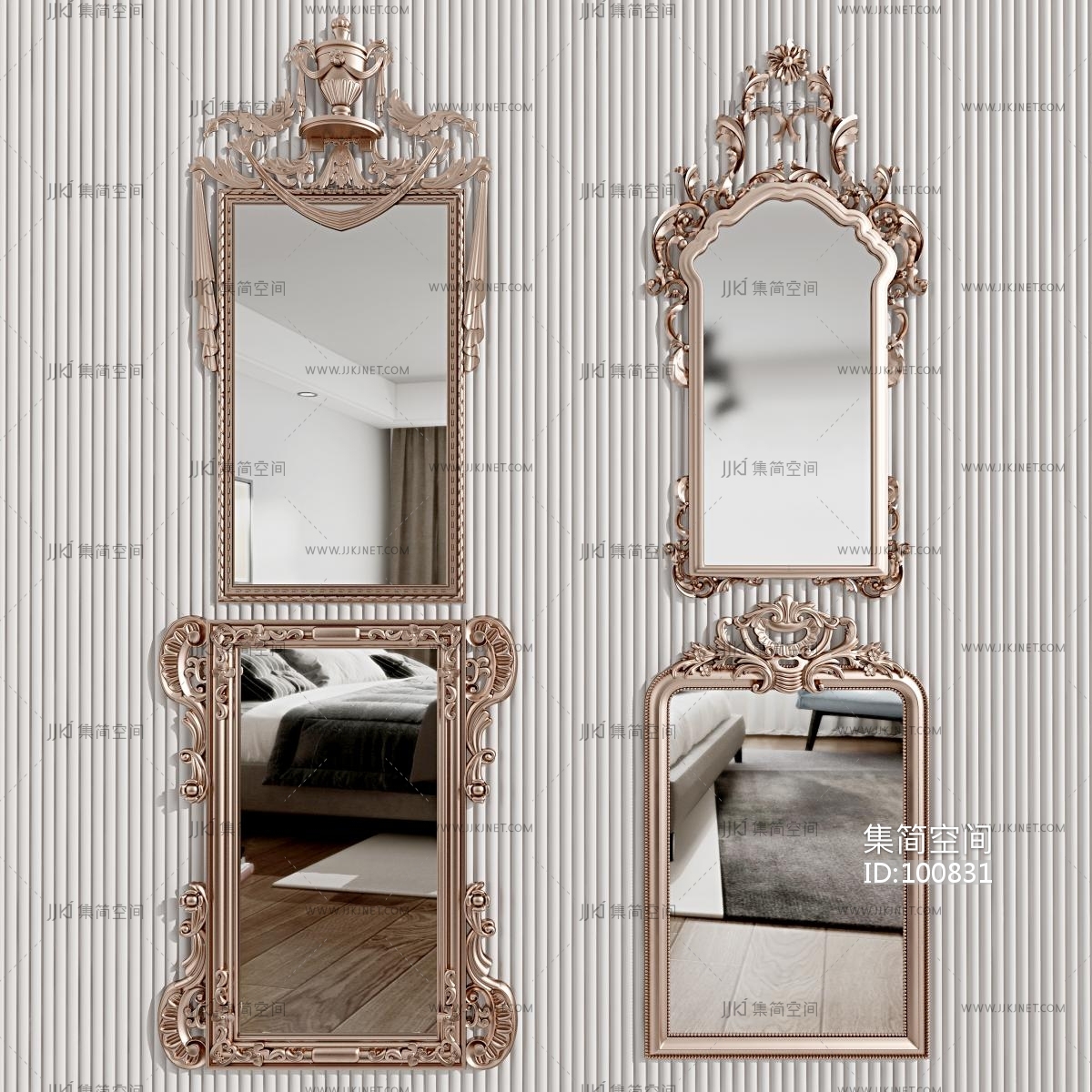 现代时尚深色镜子客厅室内装修效果图图片素材-编号29329532-图行天下