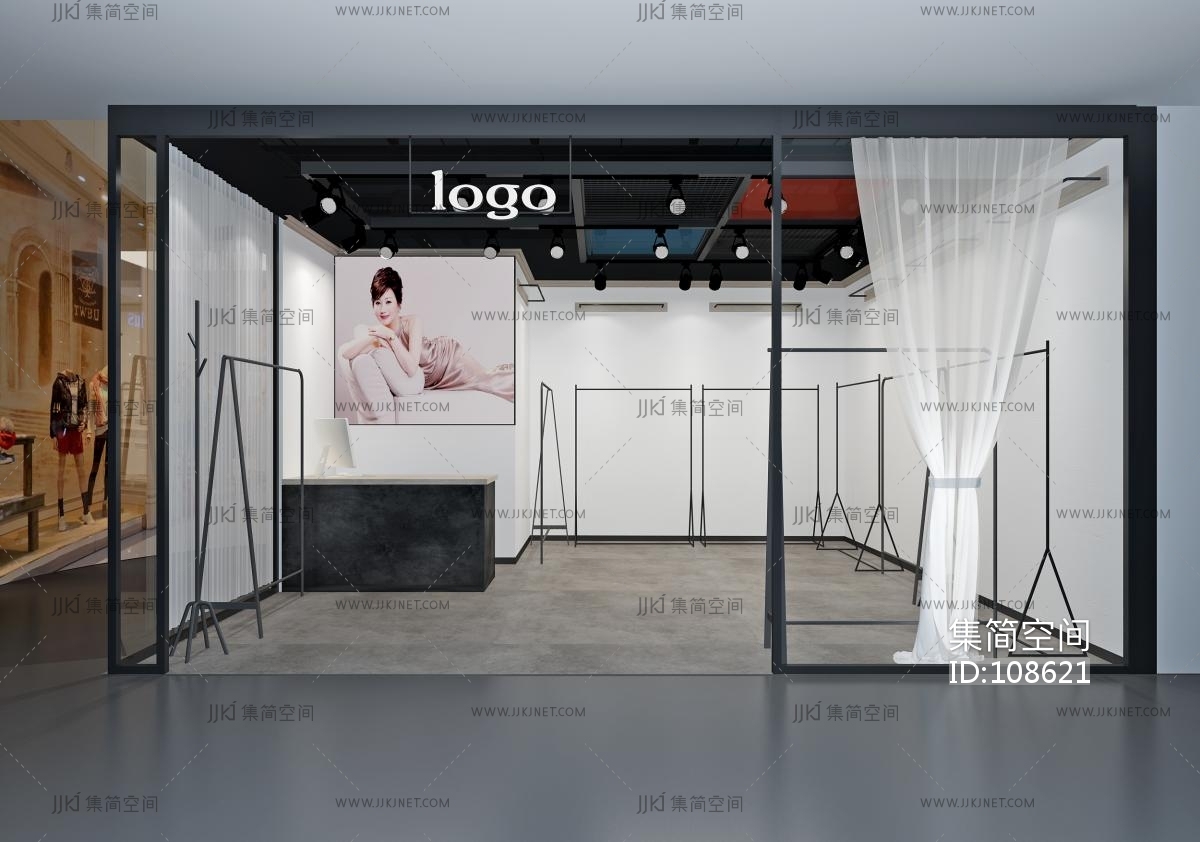 现代服装店,门头,3d模型下载-【集简空间】「每日更新」