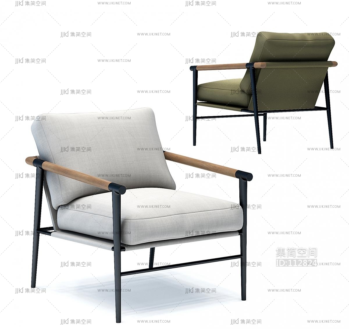 现代休闲椅单椅3d模型下载-【集简空间】「每日更新」