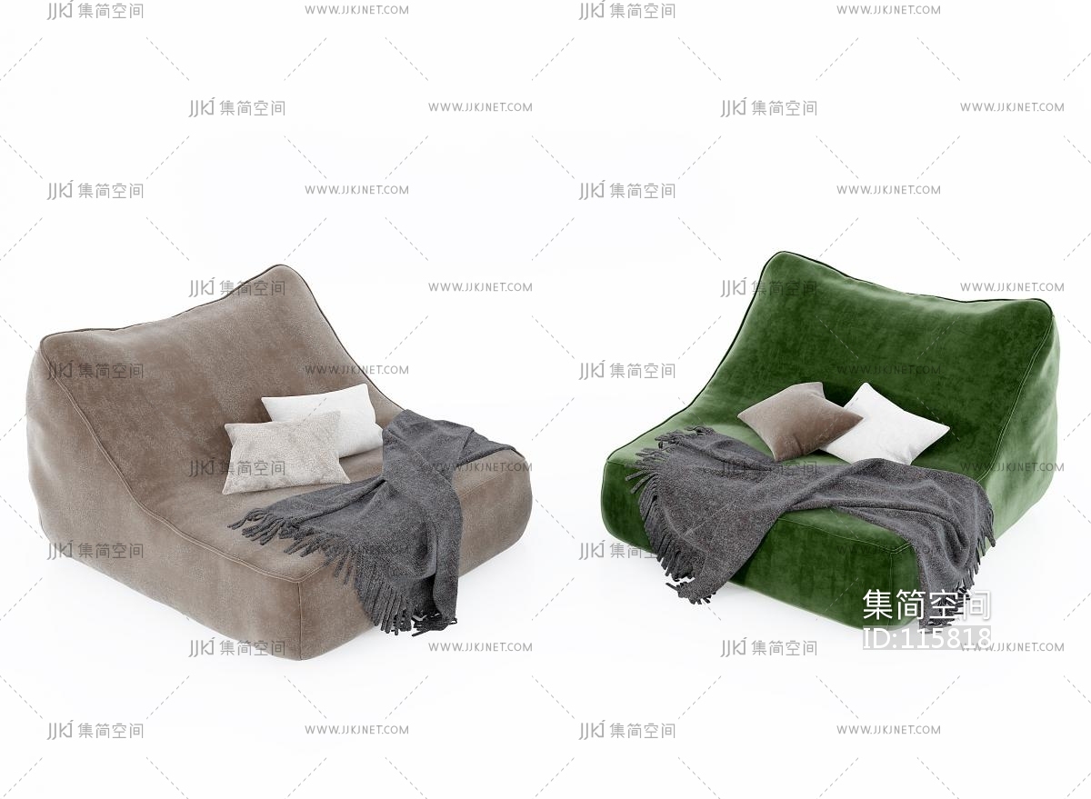 现代懒人沙发su草图模型下载-【集简空间】「每日更新」