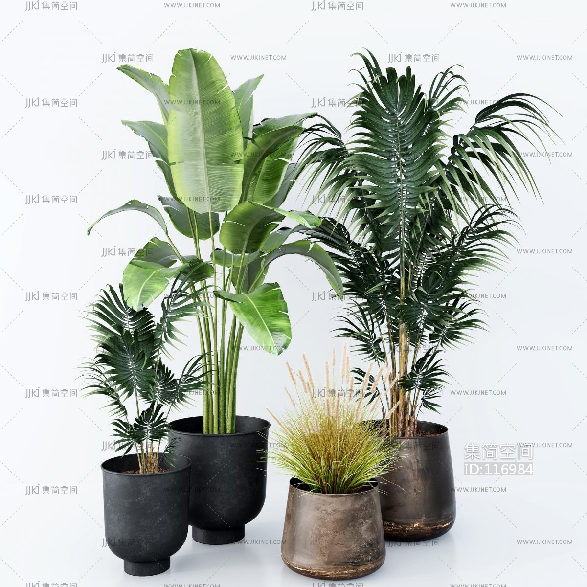 现代植物盆栽,盆景,su草图模型下载-【集简空间】「每日更新」