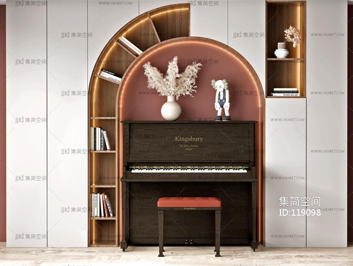 137平美式经典-钢琴房图片 – 设计本装修效果图